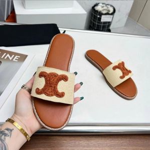 Top Designers shoes Women Casual shoes slipper calfskin leather Rubber padded leather outsole slippers size 35-42