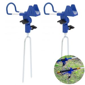 Hastes 2pcs 360 graus de pesca ajustável Holder para suporte de pesca bancária com tapete de não escalonamento luminoso, pólo de peixe dobrável