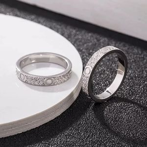 Diamond Ring Rings Оригинальное логотип гравировая бриллиантовое кольцо 18K Золотая серебряная роза 316L из нержавеющей стали кольца женщин любители свадебные ювелирные украшения.