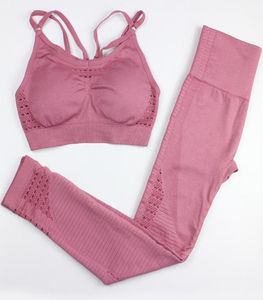 Conjuntos de yoga sem costura ginásio 2 peça conjunto roupas de treino para mulheres roupas de fitness roupas esportivas sutiã e leggings conjunto esportes wear2691370