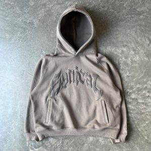 Herrtröjor tröjor y2k high street trend klädgradient brev broderi dragkedja hoodie kvinnor amerikansk casual överdimensionerad tröja 230825