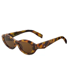 Mulheres óculos de sol elíptico olho de gato branco preto designer óculos de sol na moda mulheres praia sombreamento óculos de alta qualidade para homens personalidade fa083 E4