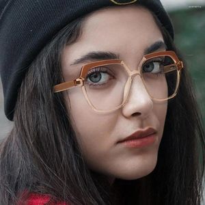 Sunglasses Frames Cat Eye Glasses Women Vintage Computer Eyeglasses Oversized Optical Anti Blue Light Blocking Eyewear Red Black JS6021