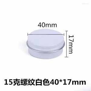 収納ボトル15ml 15Gコスメチックホワイトアルミニウム補充ケースメイクアップクリームコンテナネイルクラフトボックスキャンドル香水メタルブリキ