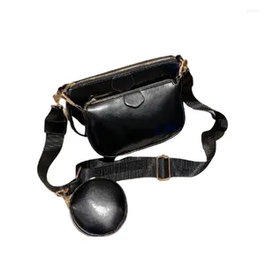 Totes 2024 Designer Messenger axelväskor för kvinnor med breda rem 3 påsar/Set Female Pu Leather Handbag Purse Cross Body Bag