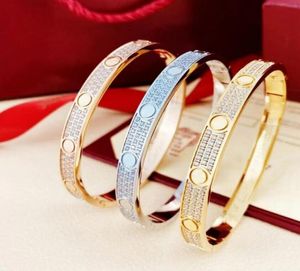 Armband Guldarmband Triple Diamond Armband Designer Bangles For Mens rostfritt stållegering Armband Pulsera Pulseras Pläterade guld Silver Rose Jewelry