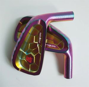 Klubbar Nya golfstrykjärn Itobori Aaron Rainbow Color Golf Iron Head Forged Carbon Steel CNC Iron Wwood Iron Free Frakt