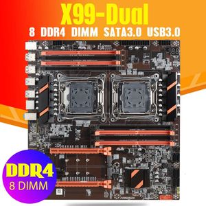 ATERTIRTER X99 듀얼 CPU 마더 보드 LGA 2011 V3 E-ATX USB3.0 듀얼 Xeon 프로세서가있는 SATA3 듀얼 M.2 슬롯 8 DIMM DDR4 2011-3 240314