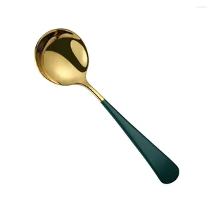 Spoons Comfortable Handle Spoon Rust-proof Stainless Steel Dessert Set Non-slip Serving For Home Kitchen Ideal Ice