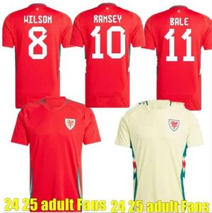 2024 Camisas de futebol do País de Gales JAMES BALE 24 25 Camisas de futebol galês JOHNSON N.WILLIAMS RODON T.ROBERTS CABANGO LEVITT MOORE THOMAS Camisa masculina