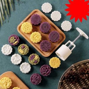 Formy do pieczenia 8 Style Monister Min Mid Autumn Festival Festival Mooncake Mold DIY Ręka Podkształcenie Dekoracja narzędzia Księżycowe ciasto formy Dropshipping L240319