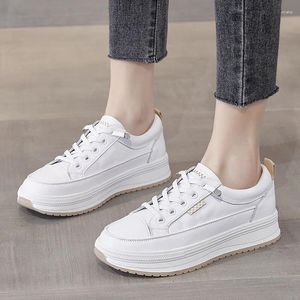 Casual Shoes Genuine Leather Cow Women's 2024 Autumn/Winter Tennis Versatile Board Platform Sneakers Zapatos Para Mujeres