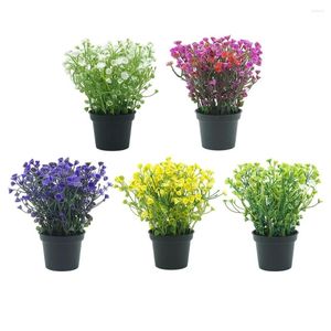 Dekorativa blommor konstgjorda gröna blommor simulerade klockgräs bonsai hem trädgård skrivbord bröllop jul diy dekor leveranser