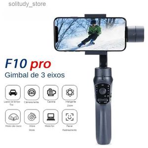 Stabilizers F10Pro 3-Axisハンドヘルドユニバーサルジョイントスマートフォンスタビライザー電話セルフィースティックAndroid iPhone Vlog Anti Shake Video Recording Q240319に適しています