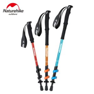 Sticks Naturehike na zewnątrz Ultralight Trekking Bila Walking Telescopic Threesection Zewnętrzna blokada kruczona 1PCS NH17D001Z