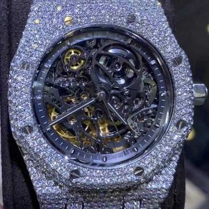 Men Hip Hop Dvvs Automatic Luxury Brands Watch Bust Down Iced Out d Color Vvs Moissanite Watches