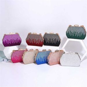 Hip Shoulder Bags Fashion Designer Handbags Diamond Inlaid Tote Bag Water Handbag Chain Luxury Dinner Bag 240311