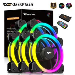 DarkFlash DR11 RGB PC Case Fans Kits 6 Pin Double Ring Argb Cooling For Desktop Computer 240314