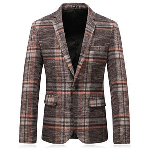 남성 겨울 고급 비즈니스 영국 스타일 슬림 한 딱딱한 블레이저 / 남성 패션 고품질 정장 재킷 코트 240313