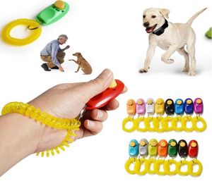 Cão animal de estimação clique clicker treinamento pulseira multicolorido trainer ajuda pulseira de pulso barato filhote de cachorro trem ferramenta Whole6771386