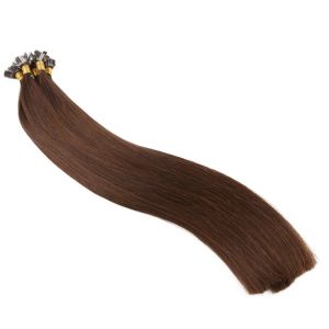 Extensions Remy Straight Flat Tip Human Hair Extensions 1030 tum ombre Pre Bonded Keratin Nail Tips Fusion Virgin Hårförlängningar för kvinnor