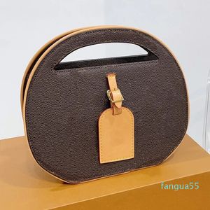 Modische Handtasche, Outdoor-Umhängetasche, rundes Kuchen-Design, klassisches bedrucktes Logo, Runway-Stil, Damen-Umhängetasche