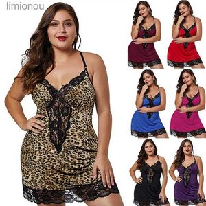 Women's Sleepwear Women Spaghetti Straps Nightgowns Lace Sexy Sleepdress Plus Size Nightdress Satin Lingerie Sets Womens Pajamas Home ClothesC24319