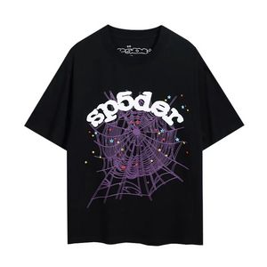 メンズTシャツのポロシアシャツSP5DERスパイダー55555女性用TシャツファッションストリートウェアメッシュパターンサマースポーツデザイナートップヨーロッパS-3XLブランド