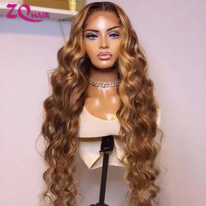 Synthetic Wigs Synthetic Wigs Highlight Wig Human Hair Body Wave 13x6 HD Lace Frontal Wigs For Women 200% Glueless 4x4 13x4 HD Full Lace Front Human Hair Wigs 240327