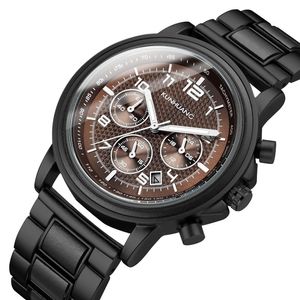 orologio da polso al quarzo in legno da uomo di marca di lusso orologio sportivo da uomo impermeabile cronografo da uomo in legno orologi283P