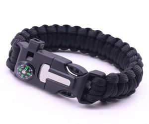 5 em 1 pulseira de sobrevivência ao ar livre homens mulheres trançado paracord multifuncional acampamento resgate corda de emergência pulseiras bússola apito w7129846