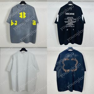 Novas camisas de verão dos homens designer carta impressa t camisa solta em torno do pescoço camisetas roupas rua hip hop