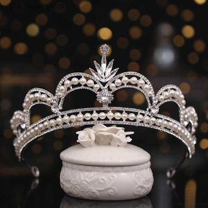 Tiaras Baroque Luksusowe kryształowe kwiaty nurki ślubne korony szlachetny konkurs dhinestone PROM DIADEM BRIDE BRIDE PASTAMA WEDNE WEDIN AKCESORIA Y240319