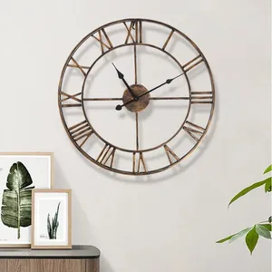 Zegary ścienne w stylu europejskim Tuda Retro Copper Color Metal Creative Gold Decoration Clock salon czarny przemysłowy nowoczesny