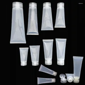 Storage Bottles 100Pcs Empty Plastic Soft Tubes Refillable Facial Cleanser Hand Cream Cosmetic Lotion Flip Lid Makeup Sample Containers