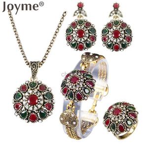 Armreif Vintage Strass Hochzeit Halskette Ohrringe Sets Für Damen Schmuckset Tschechische Eheringe Türkischer Nigerianischer Roter Schmuck 240319