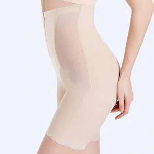 Modeladores femininos respirável controle de barriga roupa interior de compressão de dupla camada shapewear cintura alta com zíper calças modeladoras para mulheres