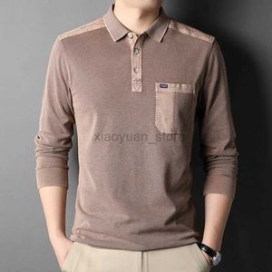 Mäns T-shirts Mens MLSHP Polo Shirts Spring/Fall Luxury broderad solid Color Business och Daily Fashionable Cotton Simple 3XL Tops 240327