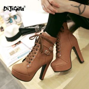 Stivali Plus size Cadle Boots for Women Platform High Heels Shoe Shot Up Female Short Short Casual Ladies Dropiphipship