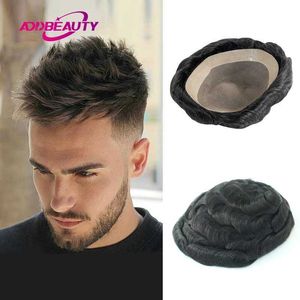 Syntetyczne peruki Człowiek Toupee Fine Mono NPU Podstawa ludzka włosy falu fala męska Proteza kapilarna Indian Human Hair System Unit Natural Kolor Brown 240329