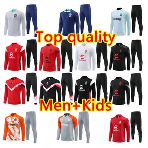 2023 2024 IINTERMILANS AAC MILANSフットボールトラックスーツトレーニングスーツIBRAHIMOVIC LAUTARO SOCCERSUITS JACKET Survetement Men and Kids Kit Sportswear Chandal