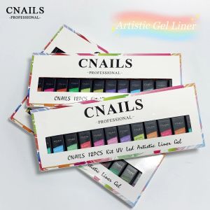 Kitler Cnails Tırnak Sanat Çizgisi Polonya Jel Sanatsal Boyama Liner Jel 12 PCS/Kutu Tırnak Sanatı UV Çizim Çivi Poilsh Glow Jel Liner