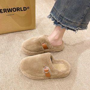 HBP Non-Brand Womens Thick Sole Closed Toe Slippers Casual Fashion Soft Sole Non-slip Shoes Soild Color Flat Shoes China Wholesale Slippers