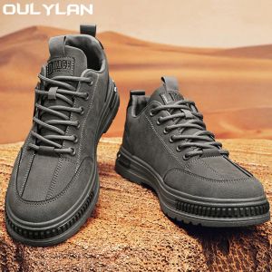 Stövlar ouylan Men's Walking Sports Shoes Flat Sules mångsidiga herrskor Nya herrarnas avslappnade sportskor Fyra säsonger Sulfidskor