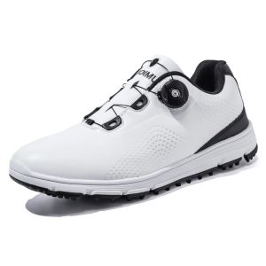 Skor Nya läder Men golfskor Vattentät nonslip Utomhus Leisure Sports Golf Training Shoes Men's Studless Golf Shoes