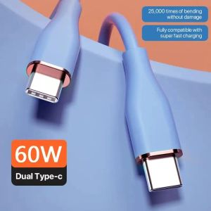 60W snabb USB C -kabel Fast laddningstyp C till C Kabel Datasladdtelefonladdare USB -kabel för Samsung S24 Xiaomi LG