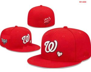 2024 Men's Baseball Nationals Fitted Hats Classic World Series Hip Hop Sport SOX Full Closed LA NY Caps Chapeau 1995 Stitch Heart " Series" " Love Hustle Flowers