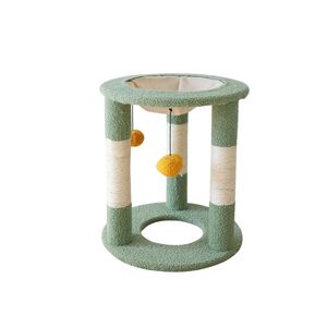 Hus som repar stolpen för Cat Tree Tower Condo Climbing Frame Pet Furniture Hopping Shelf Cats Scratcher Cardboard. (färg: a) (a)