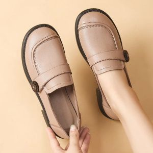 Boots Mother Ballet Flats Women's Shoes 2024 Spring Leather Shoes Ladies Black Moccasins Woman Cheap Loafer Nurse Office Dress Shoes Shoes