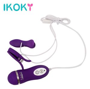 IKOKY Massaggio al seno Donne Vibratore per capezzoli Morsetti per capezzoli vibranti Vibratori in silicone Giocattoli sessuali per donne 10 frequenze Y181020068200712